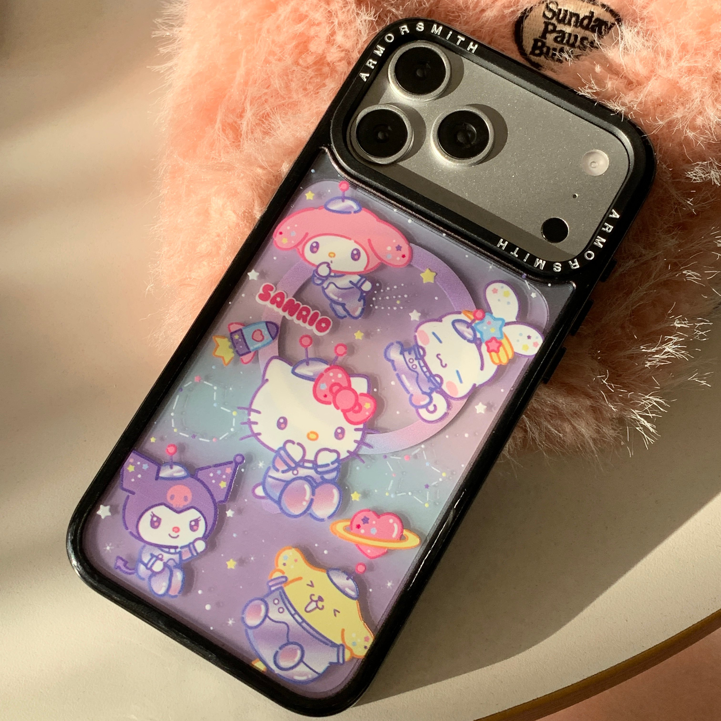 适用iphone17promax手机壳卡通宇航员库洛米美乐蒂Kitty苹果16新款15高级感14pro磁吸支架15promax防摔保护套