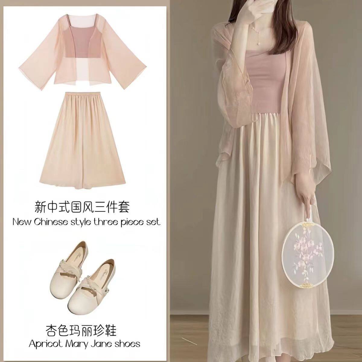 小个子高级夏装温柔夏季三件套