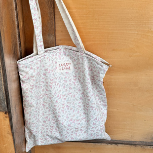 LU自制春夏温柔田园碎花帆布包包女大容量通勤手提单肩韩系帆布袋