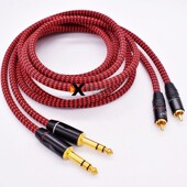 发烧TRS平衡6.35转RCA莲花转6.5信号线6.3音频线调音台功放音箱线