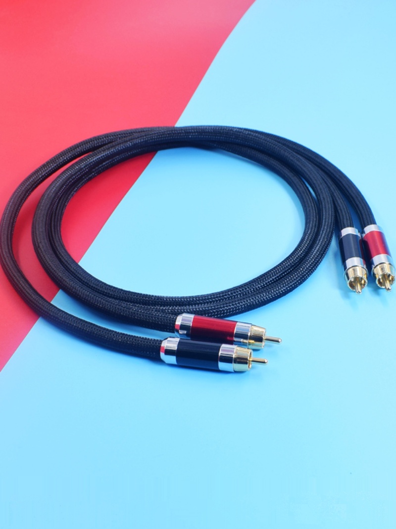 HIFI高保真发烧音频线 双莲花RCA转RCA双莲花头DSP汽车功放音频线