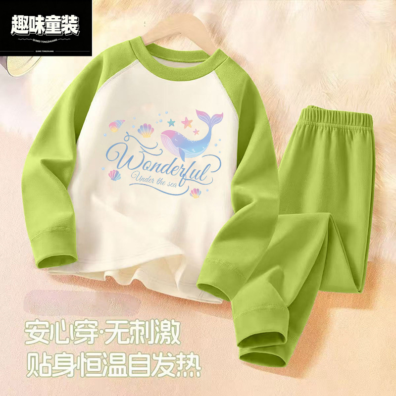 新款女童冬装保暖卡通套装德绒秋衣裤2026中大童休闲宽松时尚套装