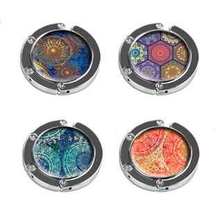 自制创意 金属钻石便携折叠挂钩桌沿挂包器包包挂钩 四件套挂包钩