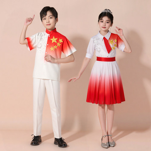 六一儿童节大合唱演出服装红歌爱国比赛诗歌朗诵表演服我爱中国风