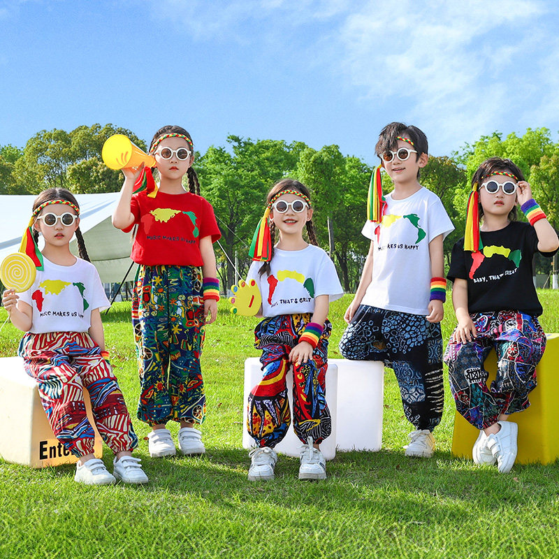 元旦童儿非洲鼓演出服幼儿舞蹈啦啦队运动会时尚民族风毕业表演服