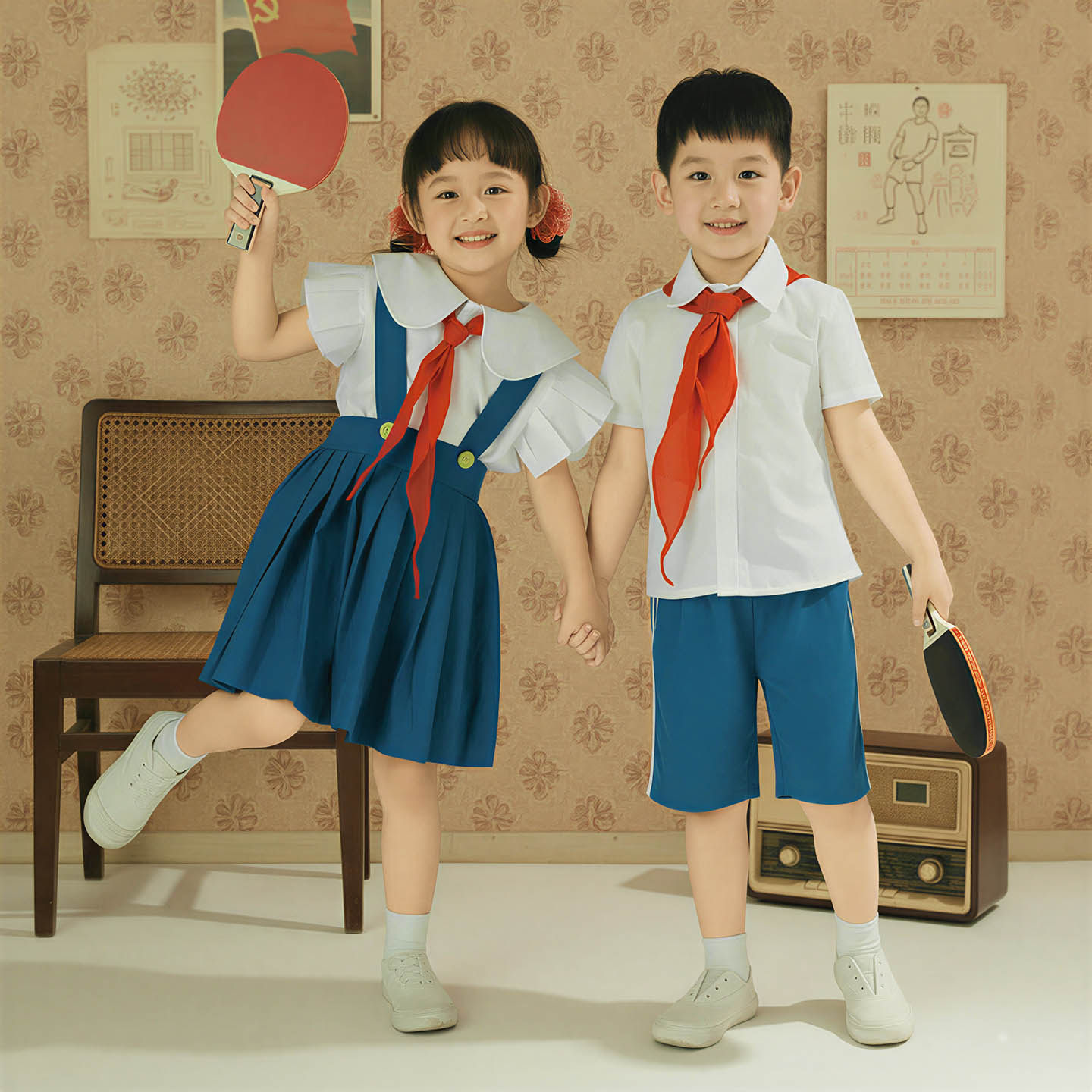 校服幼儿园毕业照拍照80年代怀旧