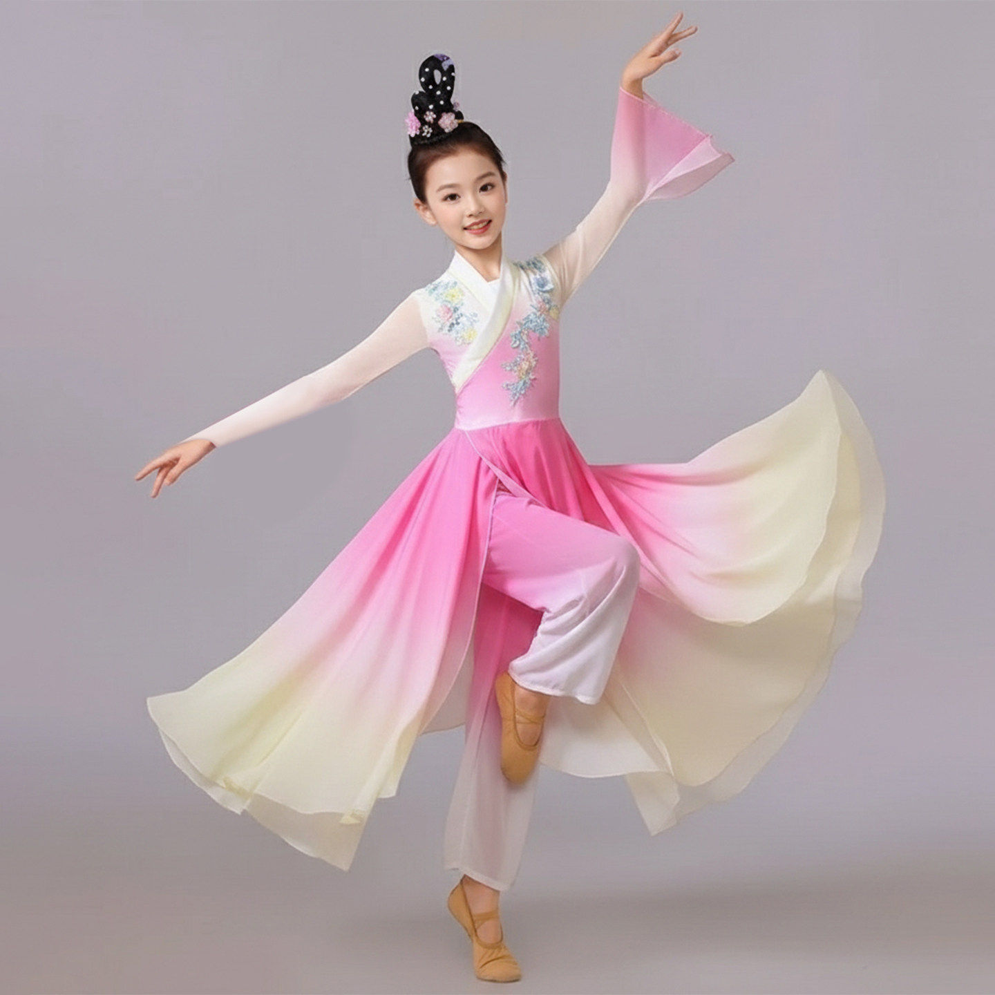 儿童古典舞演出服女童和风蝶语舞