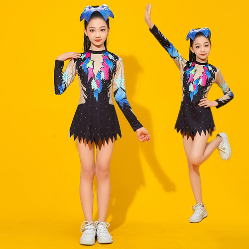 啦啦队服女儿童演出服啦啦操