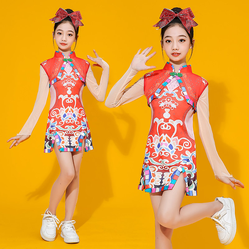 中国风啦啦操服演出服拉拉队服