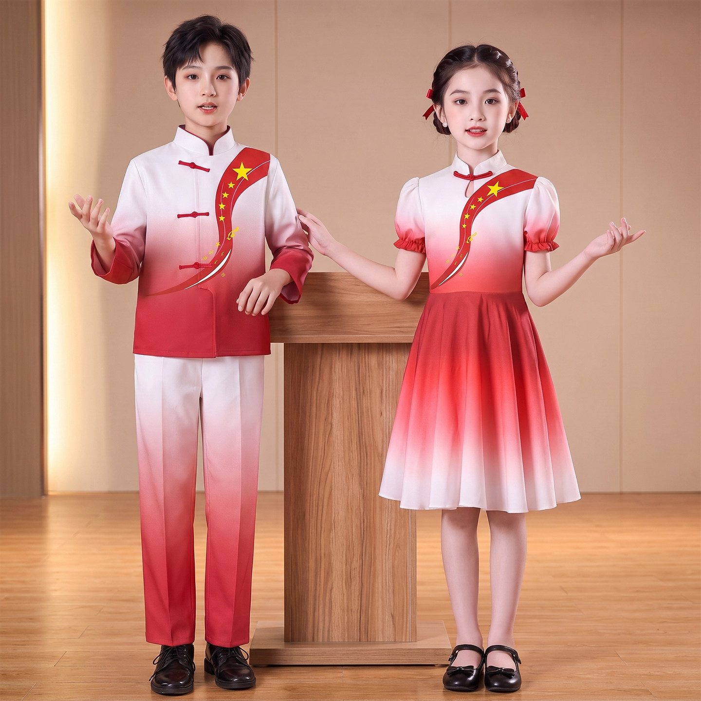十一儿童爱国朗诵演出服合唱服