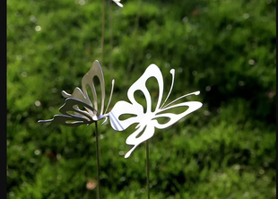 不锈钢雕塑蝴蝶造型小景 烤漆工艺 双层镂空