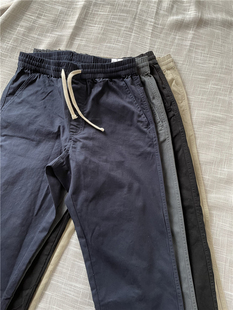 纯棉色锥小直筒休闲裤 春秋基础款 简洁百搭外贸男式 型很好 版