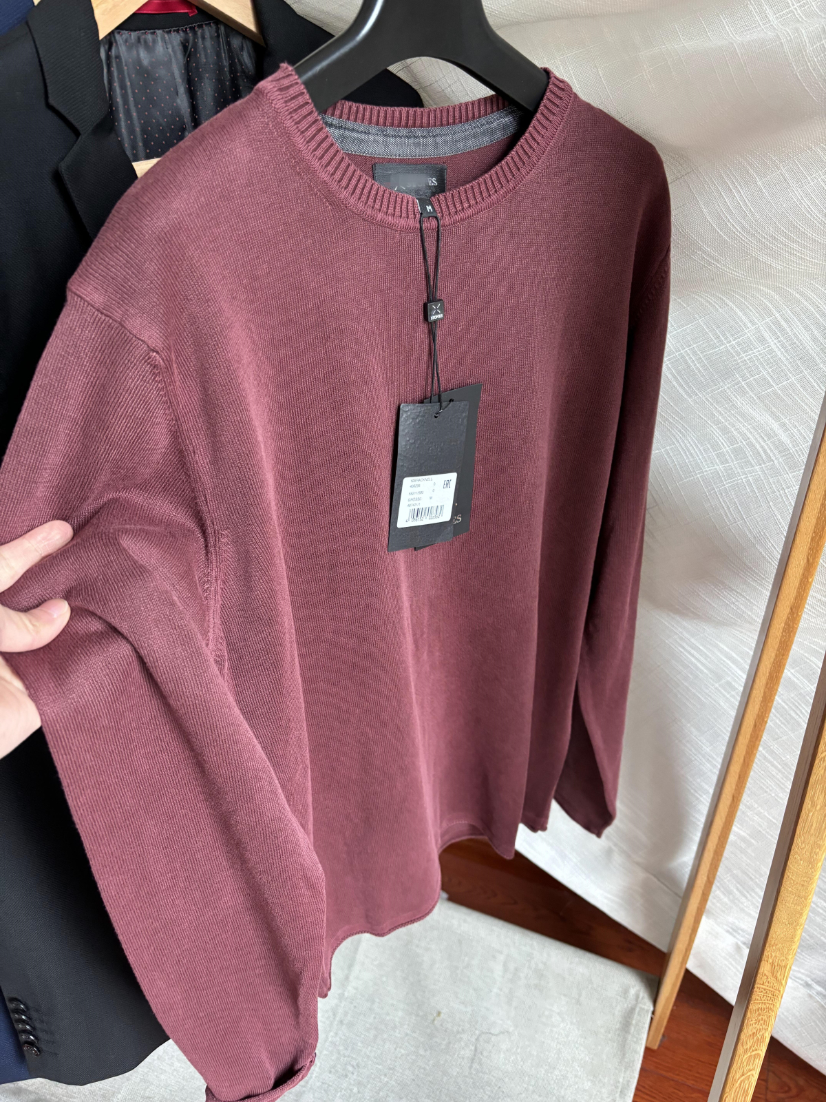 S系列！意大利产！水洗做旧 ！春季男女纯棉圆领针织衫毛衣打底衫