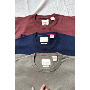 有大码 男装 男式 纯棉毛衣线衫 春秋纯色打底圆领针织衫 基础款