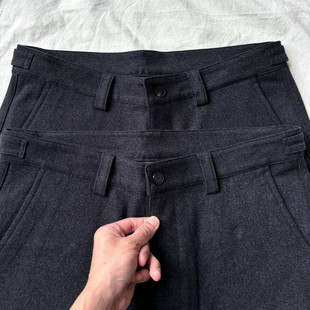 微弹休闲裤 纯色百搭简约宽松秋冬男式 直筒羊毛呢裤 板正高货