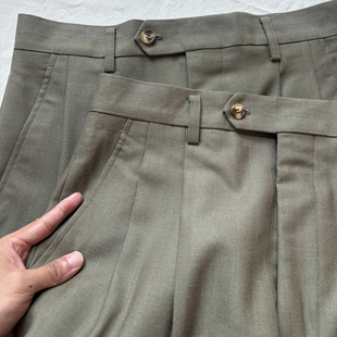 一丢丢经典！复古系列！！纯羊毛秋冬中高腰男女式宽松休闲裤西裤