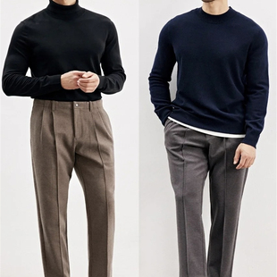 400克 重磅加厚！秋冬厚款加绒男女士休闲裤锥版羊毛呢裤子九分裤