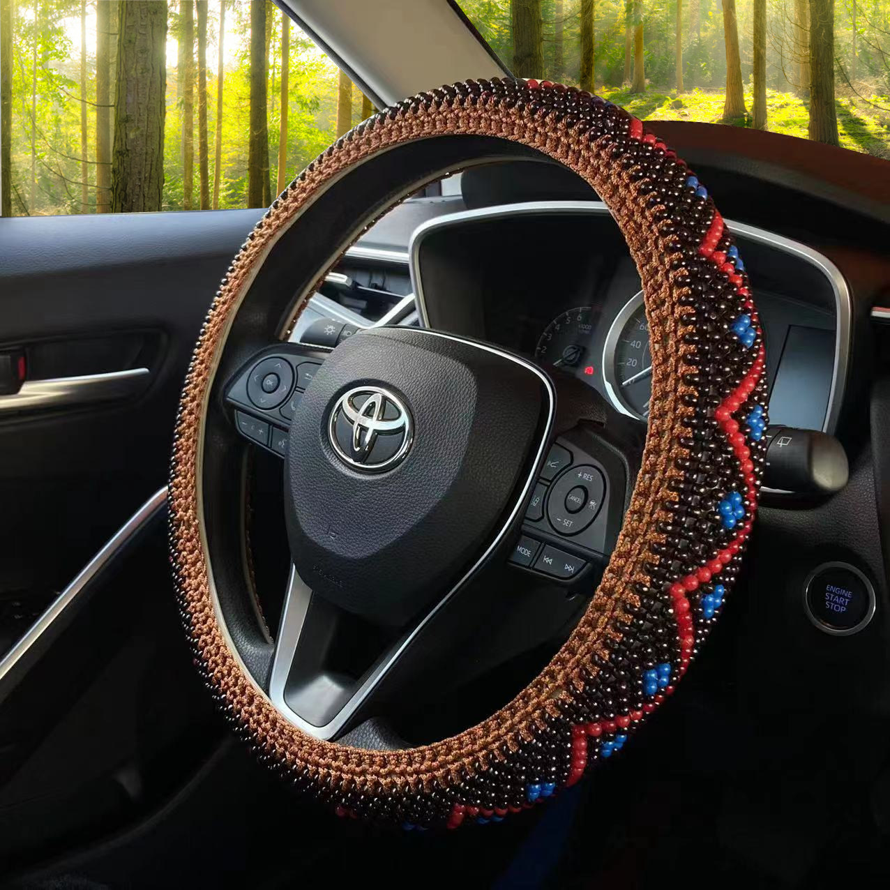 新款木珠汽车方向盘套夏季透气四季通用编织木质防滑吸汗D形把套,汽车用品/电子/清洗/改装,方向盘套,淘宝优惠券,粉丝福利购,淘宝优惠卷