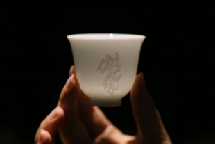 【售完】未闲定制 观山 玉玲珑杯 全手工 薄胎堆雕 太湖石