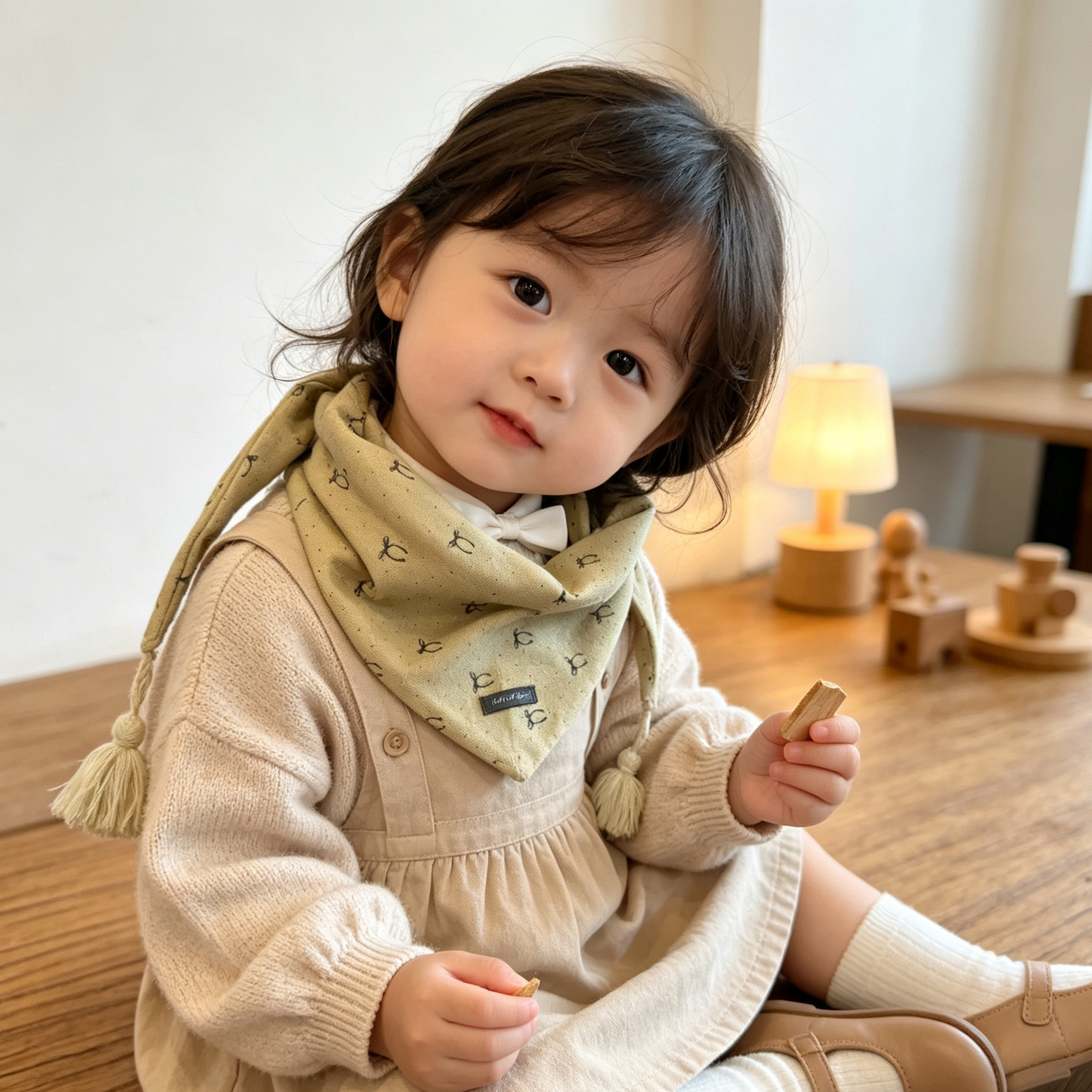 宝宝围巾小男孩女童春秋三角口水巾婴儿冬天外出防风保暖儿童围脖