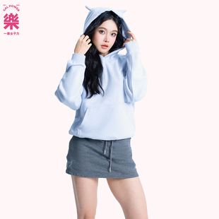 一乐GALPOWER小恶魔卫衣秋冬微廓形套头帽杉磨毛330g外套防风领口