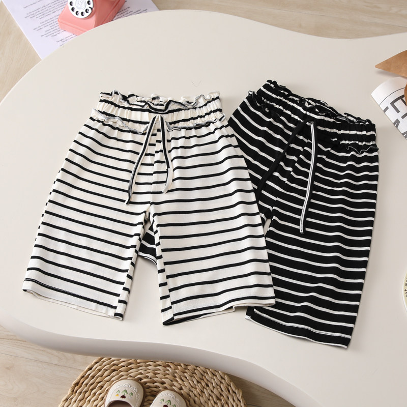 女童七分裤夏季薄款宝宝阔腿裤宽松纯棉儿童休闲裤百搭松紧腰长裤