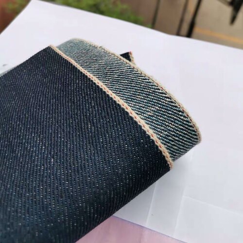 0牛仔布料赤耳丹宁硬挺厚实复古