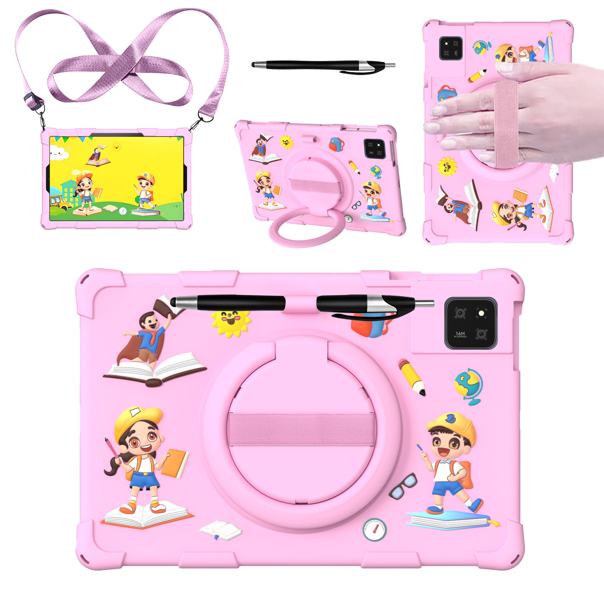 适用华为荣耀X9a 11.5寸平板电脑保护套卡通硅胶壳手提支架防摔