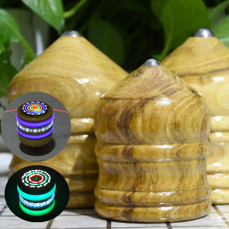 实木陀螺发光陀螺成人儿童