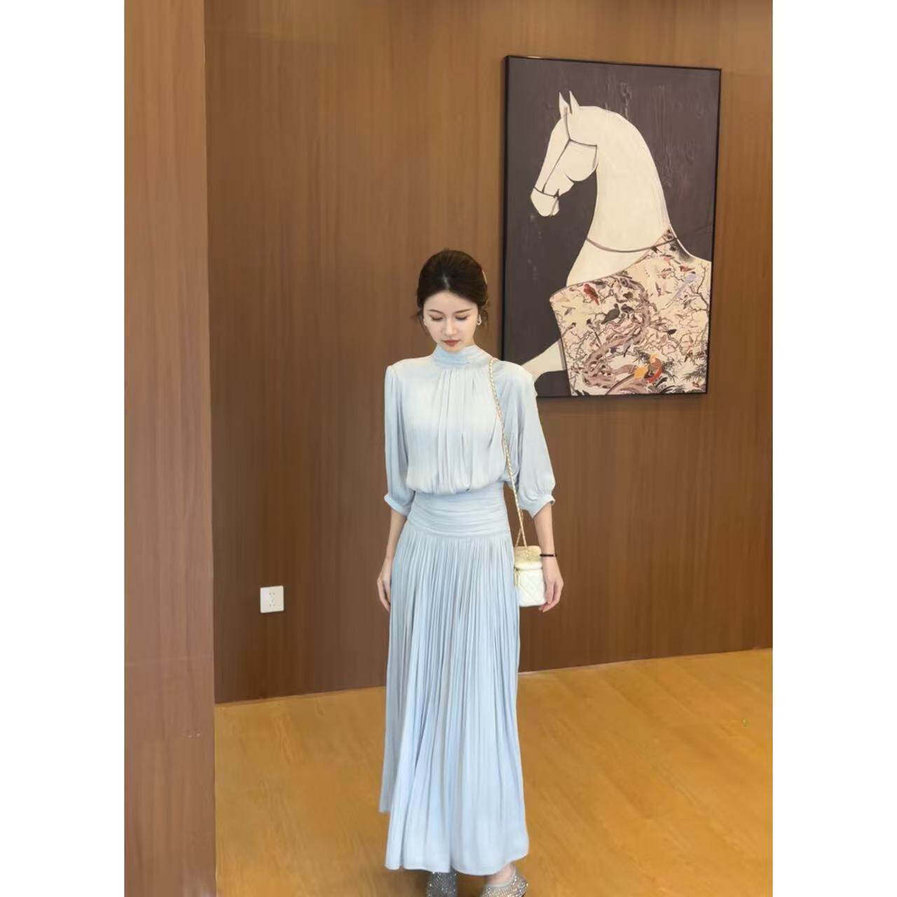 瑾序【英伦都会】法式温柔系气质连衣裙女装新款长裙JXXY018