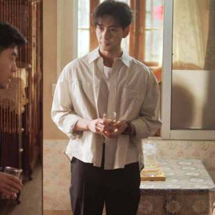 原版轧戏陈星旭肖稚宇同款衬衫上衣春秋翻领开衫衬衣外套男衣服潮