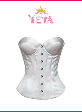 欧洲YEVA【露思同款】性感辣妹风白色鱼骨抹胸修身显瘦设计感百搭