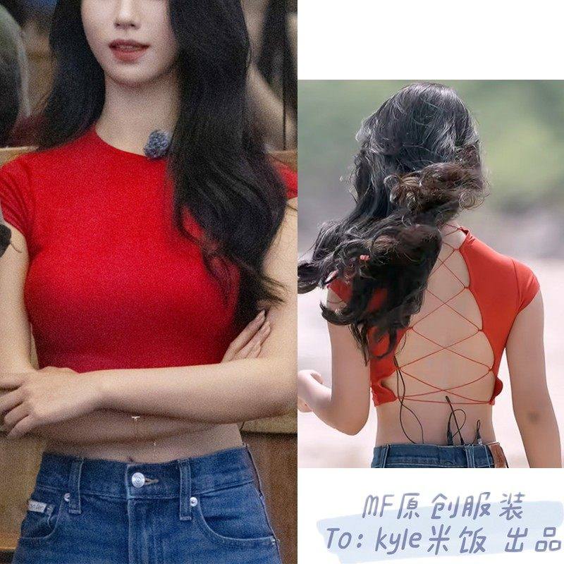 欧洲势均力敌的我们2朱慧妍同款T恤港风红色套头圆领短袖显瘦短款,女装/女士精品,礼服/晚装,淘宝优惠券,粉丝福利购,淘宝优惠卷