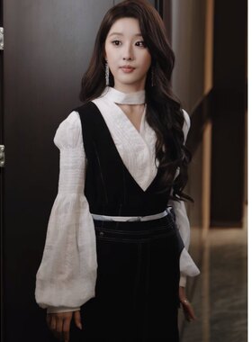 原版短剧不完美应答王燕飞柳纯同款马甲背心v领上衣裤子女衣服潮