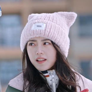原版骄阳似我赵今麦聂曦光同款针织帽子女猫耳朵毛线帽护耳冷帽潮