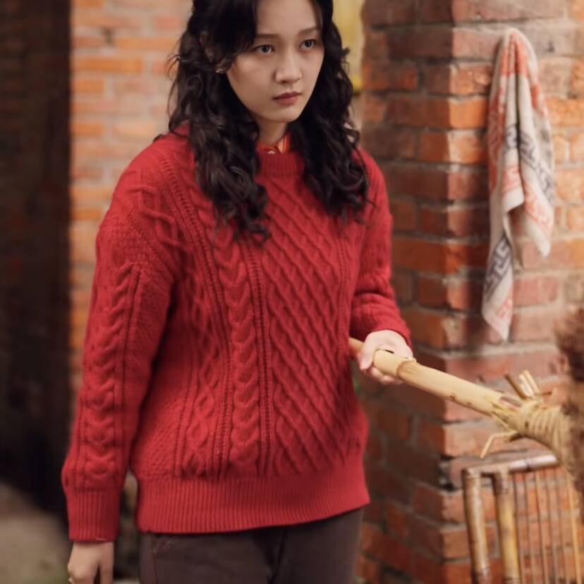 欧洲短剧家里家外2孙艺燃蔡晓艳同款毛衣女衣服圆领针织衫上衣潮