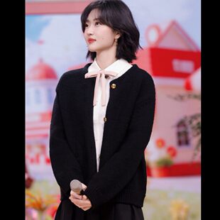 毛衣外套圆领针织衫 上衣女衣服潮 爱情孙千费霓同款 欧洲纯真年代