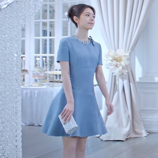 原版骄阳似我赵今麦聂曦光同款短袖连衣裙夏季圆领收腰裙子女衣服