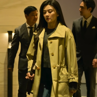 原版罚罪2梁洁文江燕同款同款风衣外套秋冬翻领中长款大衣女衣服