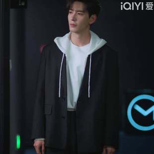 原版轧戏陈星旭肖稚宇同款西装外套翻领黑色商务西服上衣男衣服潮