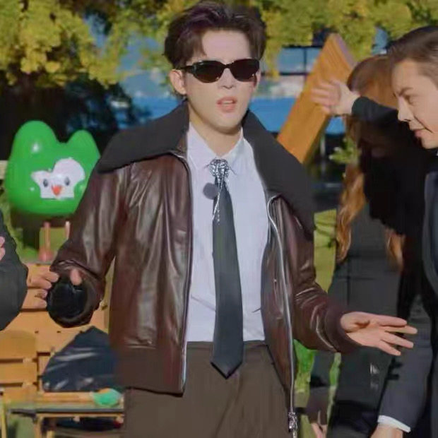 原版现在就出发3王安宇同款夹克外套秋冬大翻领皮衣上衣男衣服潮