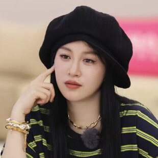 是女儿是妈妈2李嘉格同款帽子女ins贝雷帽英伦风画家帽八角帽潮