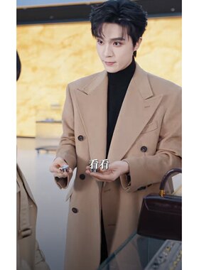 欧洲短剧京婚浓瘾梁思伟江恪行同款风衣外套翻领中长款大衣男衣服
