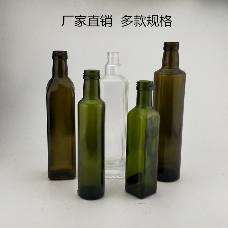 厂家直销茶色橄榄油瓶墨绿色山茶油瓶透明核桃花生麻油瓶密封加厚