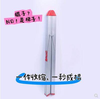 棍梯单梯家用五金伸缩折叠梯多功能人字梯便携升降楼梯铝合金加厚