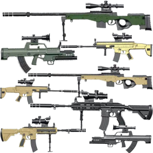 巴雷特吃鸡m416突击步枪儿童玩具枪合金拼装网红三角洲模型狙击枪