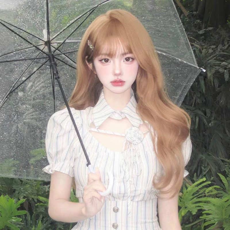 假发女蜜茶亚麻大波浪长卷发水波纹lolita香槟色自然甜美全头套式,美发护发/假发,日常整顶假发,淘宝优惠券,粉丝福利购,淘宝优惠卷