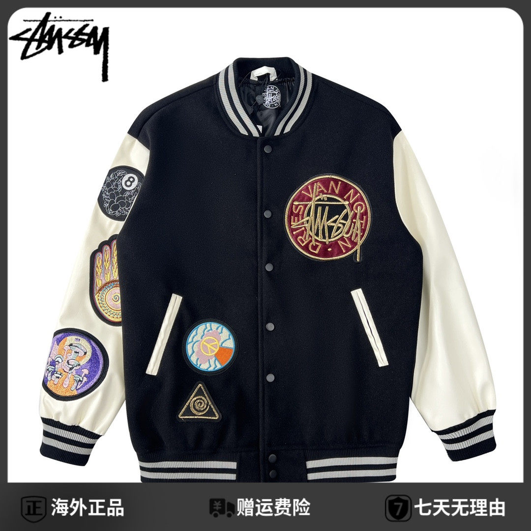 海外购Stussy斯图西Driesvannoten联名款字母刺绣棒球夹