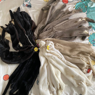 水貂皮原材料整张进口工艺修补服装内胆毛领子皮草辅料母皮料貂毛