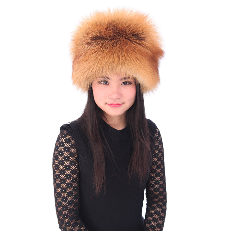 狐狸皮帽子狐狸毛韩国皮草帽帽女款冬天真皮护耳包头帽裘皮民族风